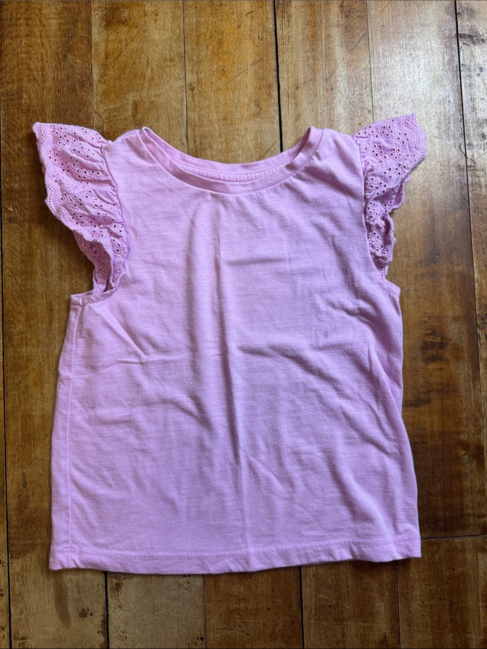 Cat & Jack Flutter Sleeve Tee 4T cotton purple summer eyelet